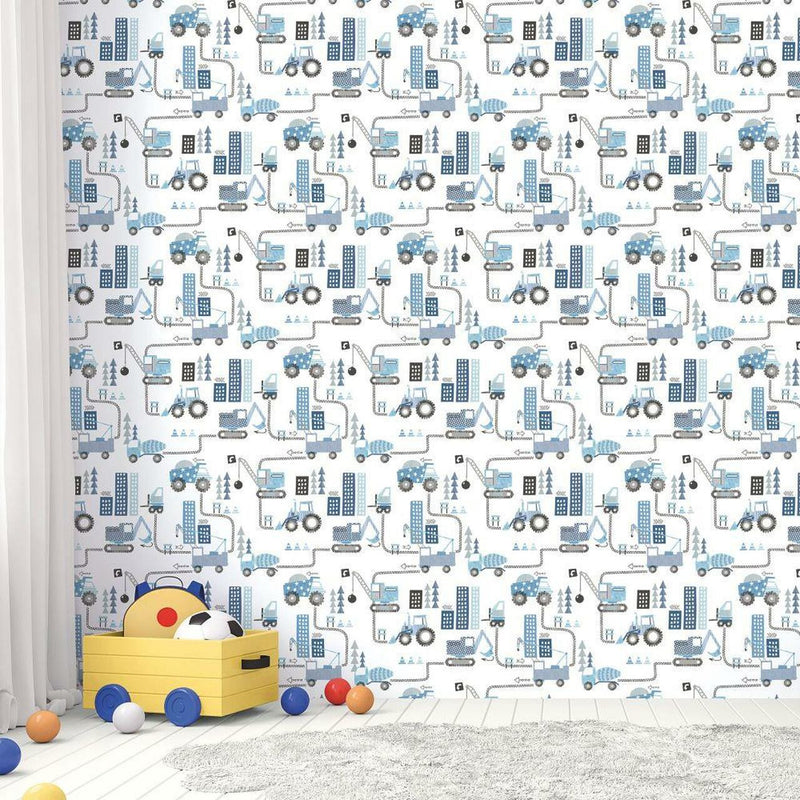 G78360 Construction Tiny Tots 2 Wallpaper by Galerie