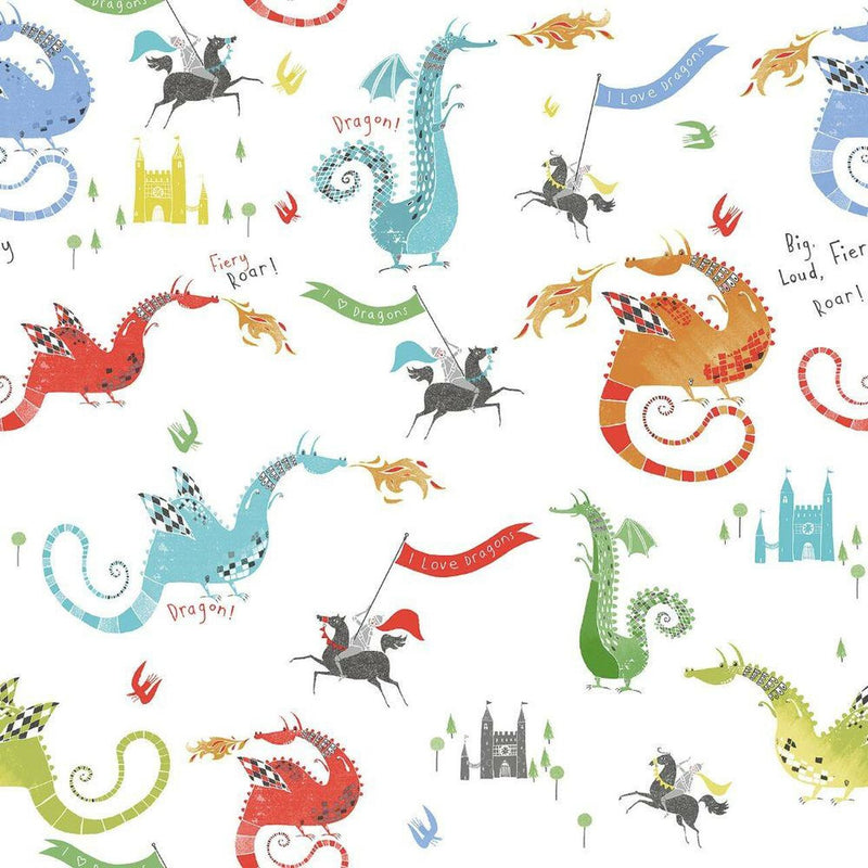 G78368 Dragons Tiny Tots 2 Wallpaper by Galerie
