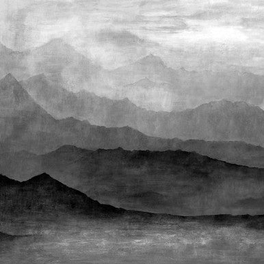 Grey Misty Mountains Mural Atmosphere Wallpaper by Galerie