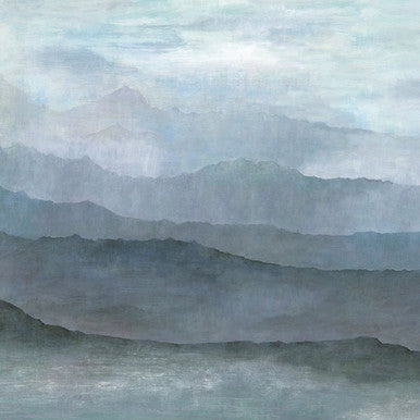 Blue Misty Mountain Mural Atmosphere Wallpaper by Galerie