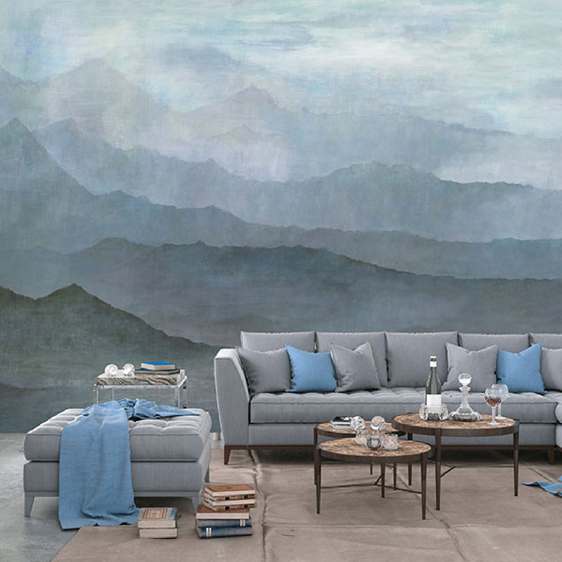 G78425 Blue Misty Mountain Mural Atmosphere Wallpaper by Galerie