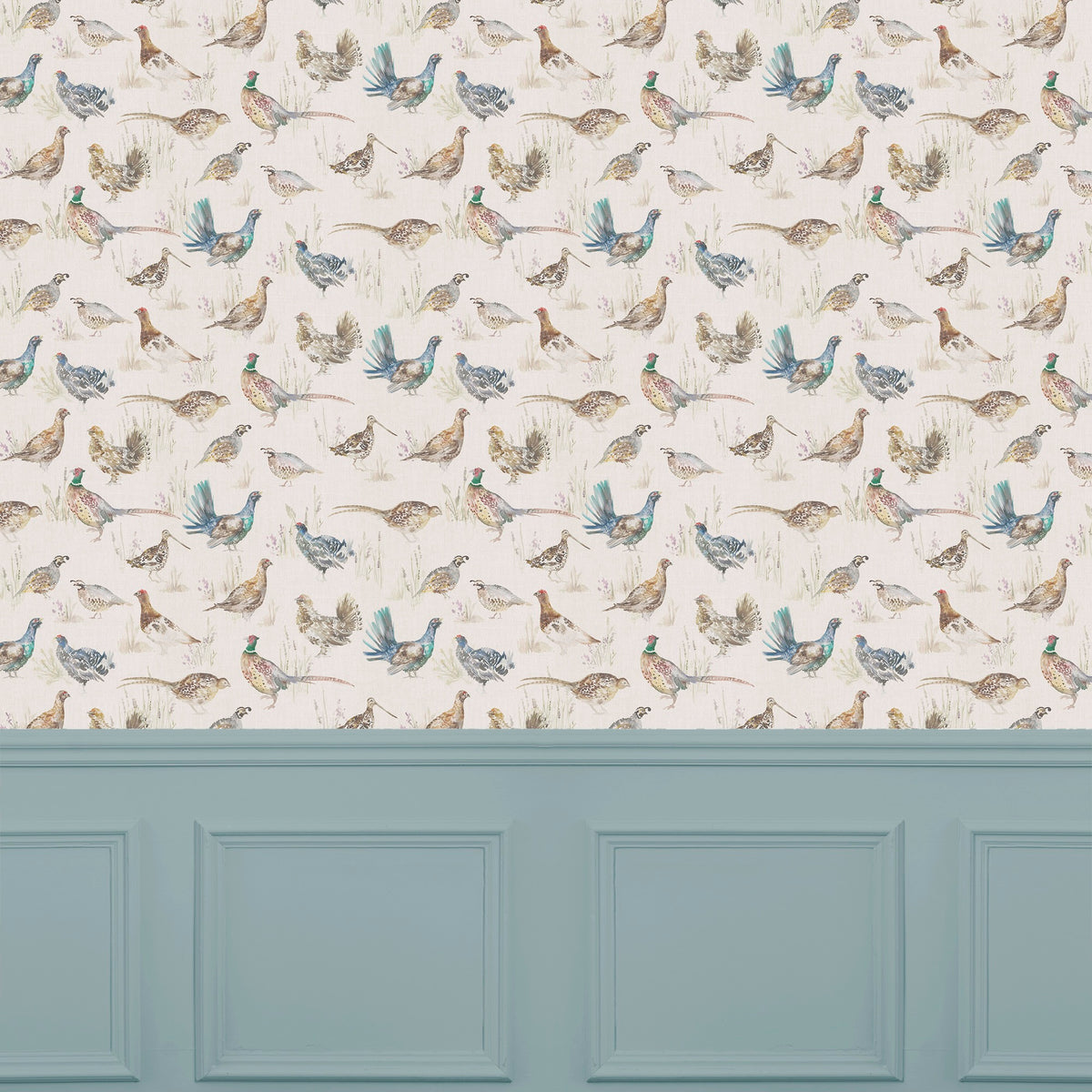 Game Birds Linen Wallpaper by Voyage Maison | GAMEBIR/WPO/LIN