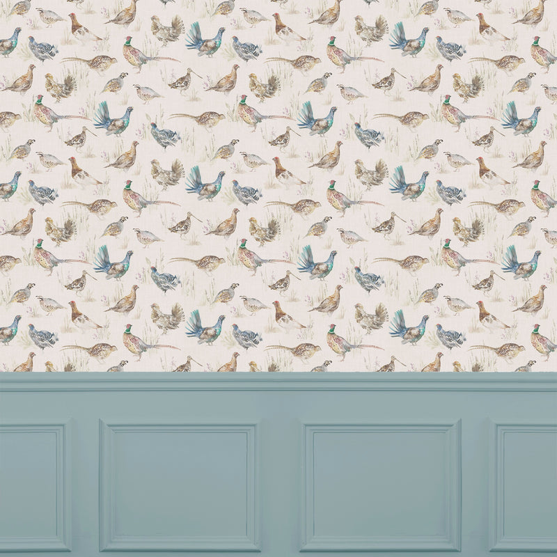 Game Birds Linen Wallpaper by Voyage Maison | GAMEBIR/WPO/LIN