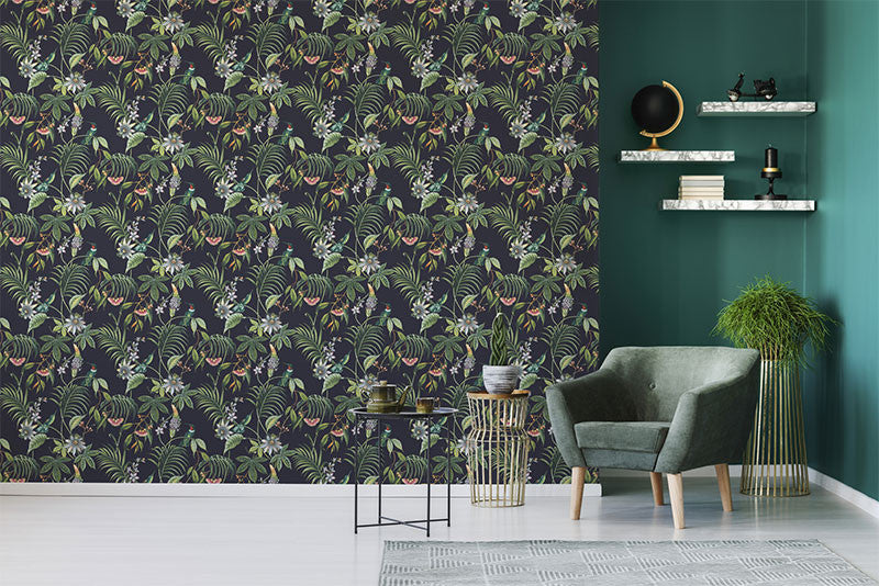 106976 Adilla Dark Botanical Superfresco Easy Wallpaper By Graham & Brown