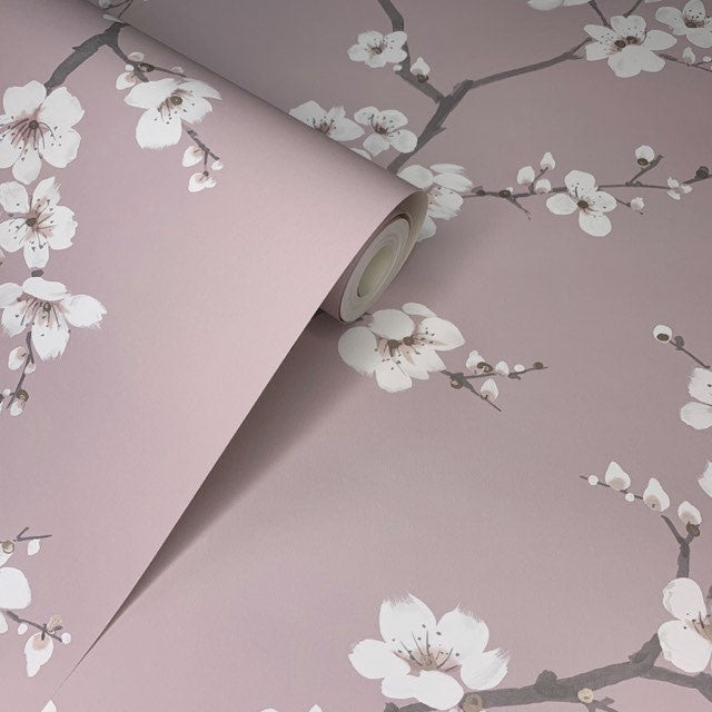 108290 Apple Blossom Pink Fresco Wallpaper By Graham & Brown
