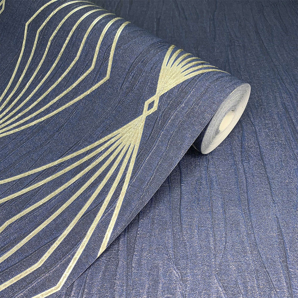 111312 Marquise Geo Sapphire Boutique Wallpaper By Graham & Brown