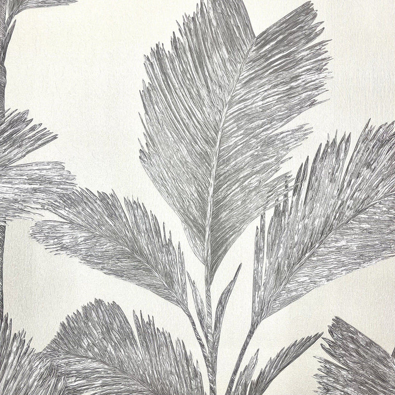 GB 210 Alessia Leaf Silver Grey Wallpaper by Belgravia