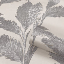 GB 210 Alessia Leaf Silver Grey Wallpaper by Belgravia
