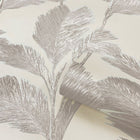 GB 211 Alessia Leaf Silver Off White Wallpaper by Belgravia