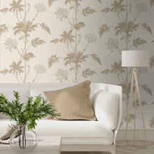 GB 2913 Grasscloth Leaf Cream Gold Wallpaper by Belgravia Zambaiti Parati