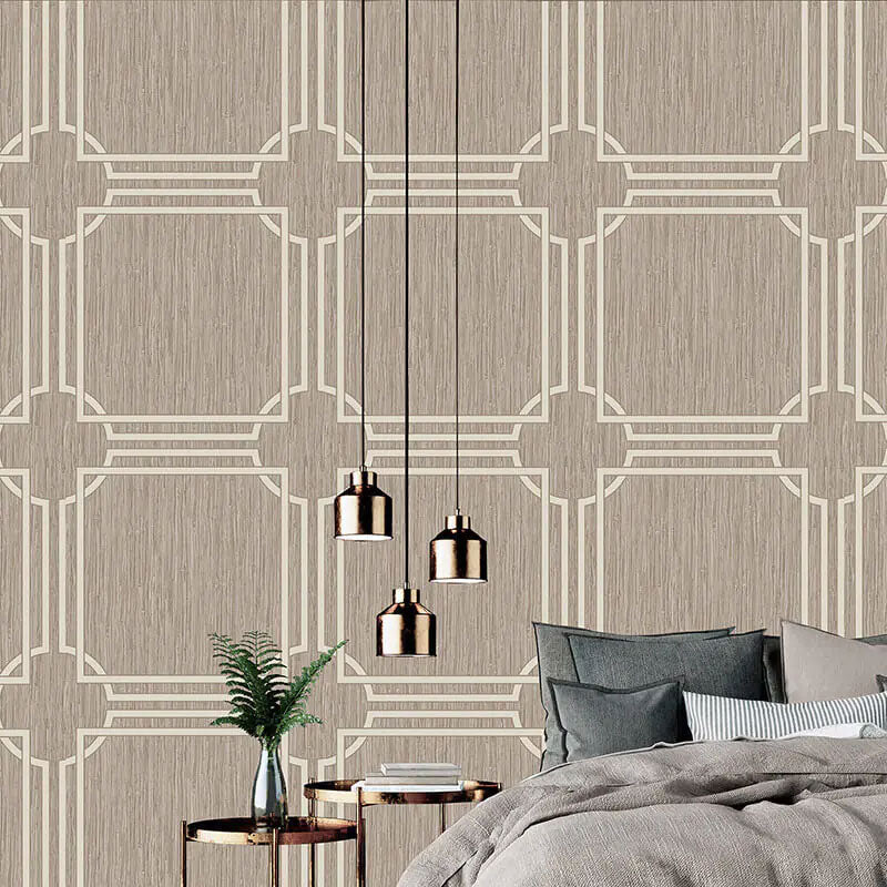 GB 2916 Grasscloth Geometric Natural Beige Wallpaper by Belgravia Zambaiti Parati