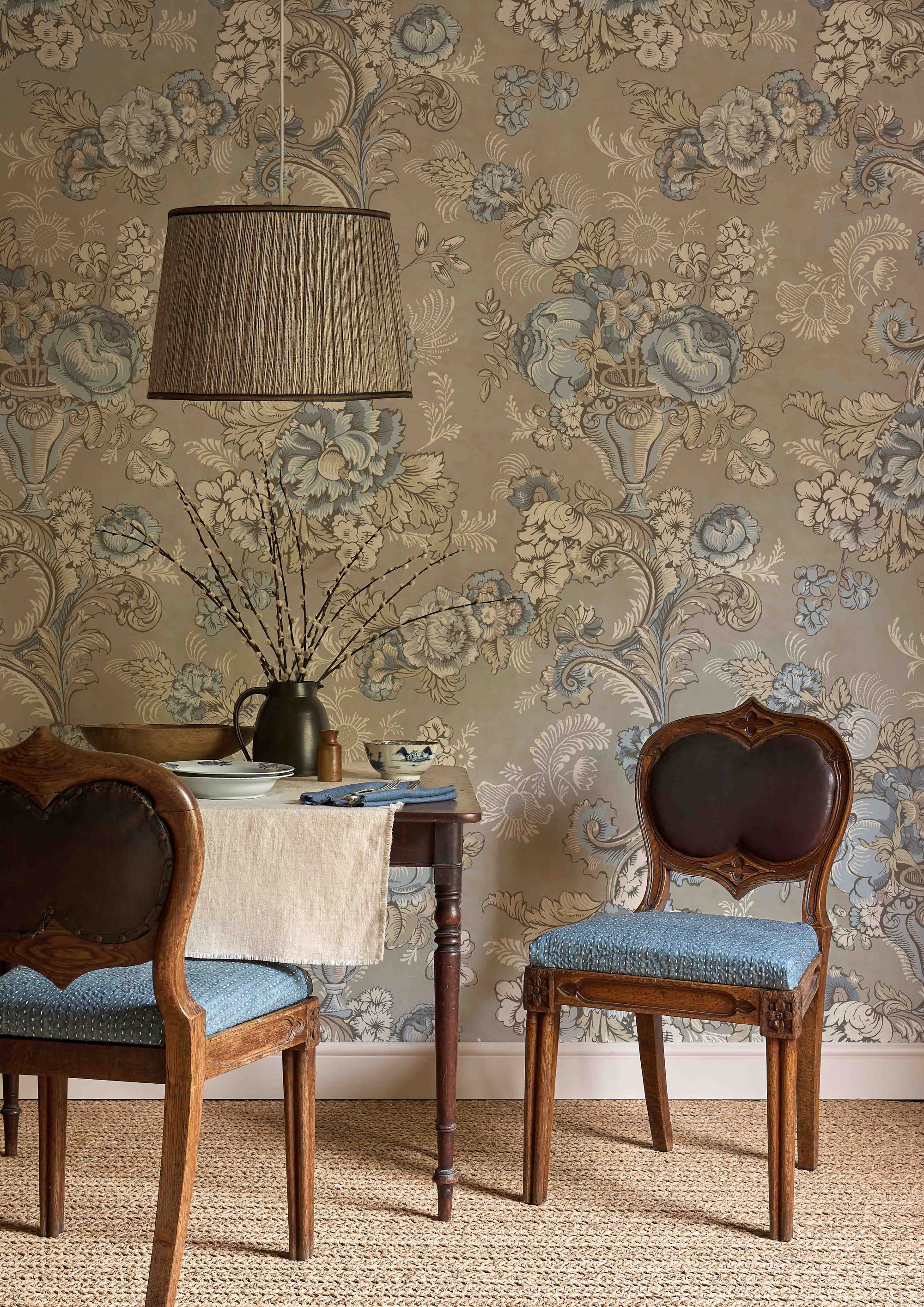LW 379 686 Georgia Blue Oyster Wallpaper by Lewis & Wood