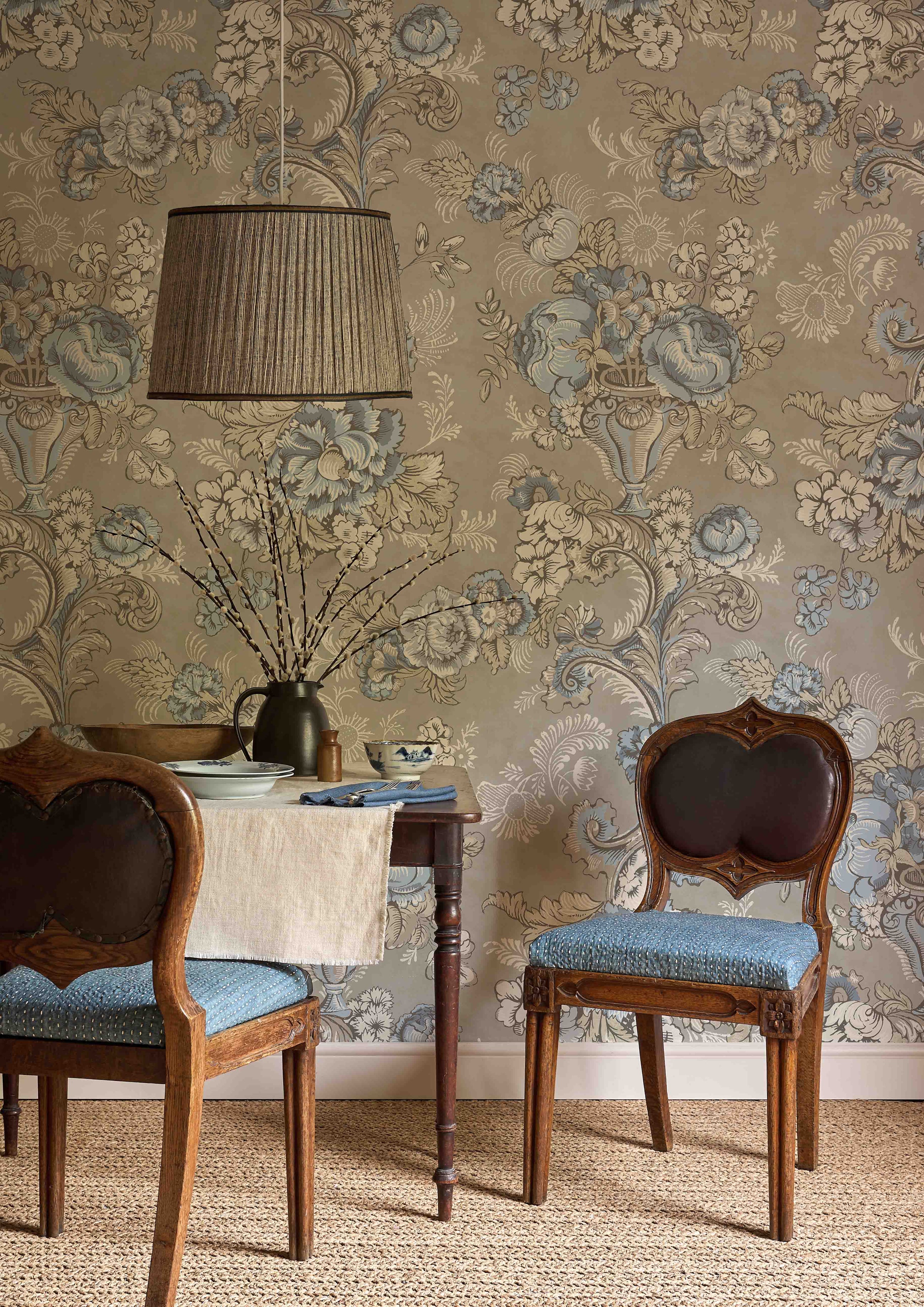 LW 379 686 Georgia Blue Oyster Wallpaper by Lewis & Wood