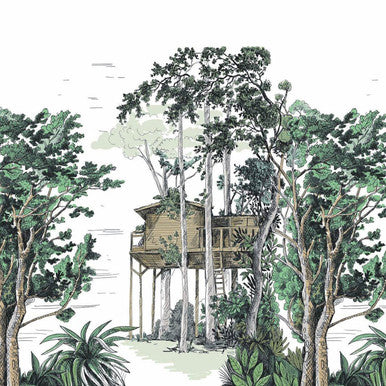 The Garden Shed Small Panel Green Life 2 Wallpaper by Caselio