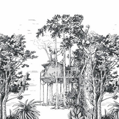 The Garden Shed Small Panel Green Life 2 Wallpaper by Caselio