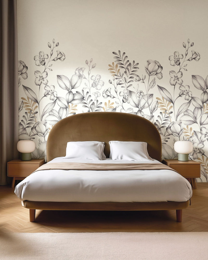 Florescence Noir Et Blanc Moonlight 3 Mural by Caselio