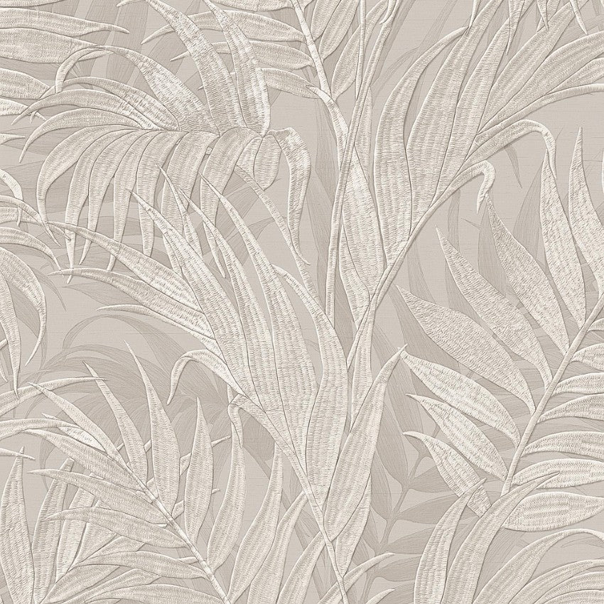 GR322103 Tropical Palm Leaf Mink by Wallpaper by Design ID