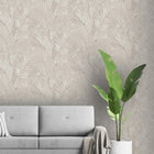 GR322103 Tropical Palm Leaf Mink by Wallpaper by Design ID