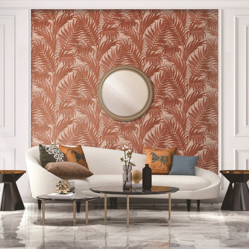 GR322107 Tropical Palm Leaf Burnt by Wallpaper by Design ID