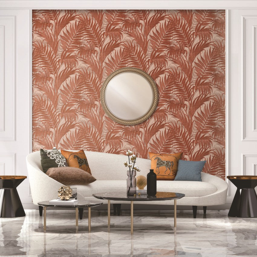 GR322107 Tropical Palm Leaf Burnt by Wallpaper by Design ID