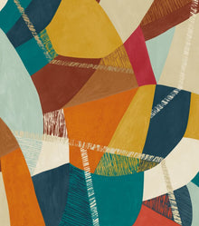 GRA50101W Abstract Geo Rust & Peacock Wallpaper by Ohpopsi