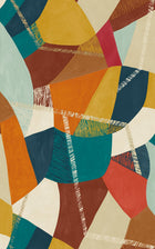 GRA50101W Abstract Geo Rust & Peacock Wallpaper by Ohpopsi