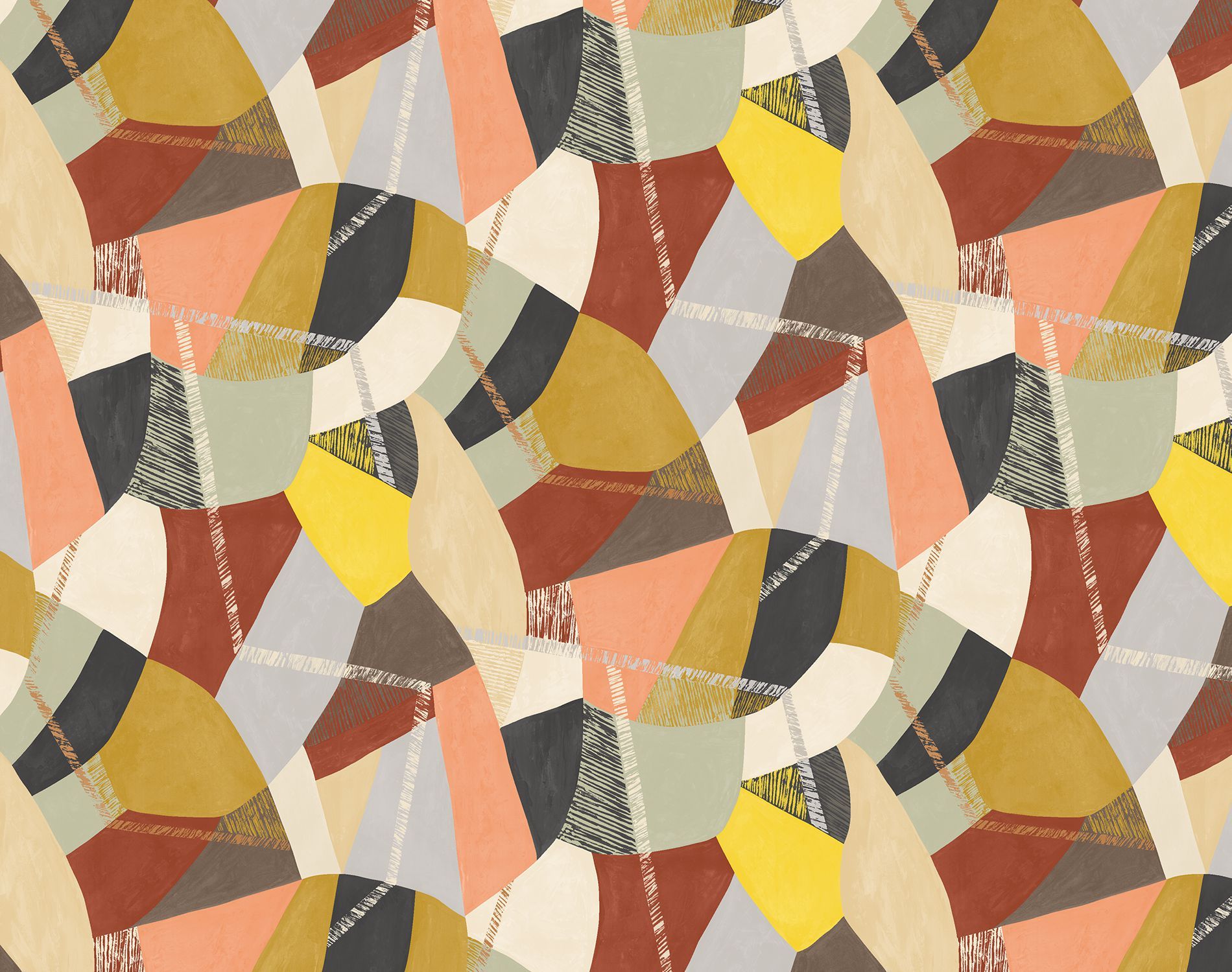 GRA50102W Abstract Geo Cinnamon Wallpaper by Ohpopsi