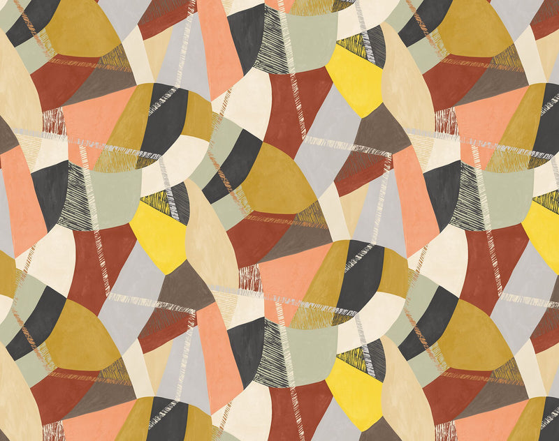 GRA50102W Abstract Geo Cinnamon Wallpaper by Ohpopsi