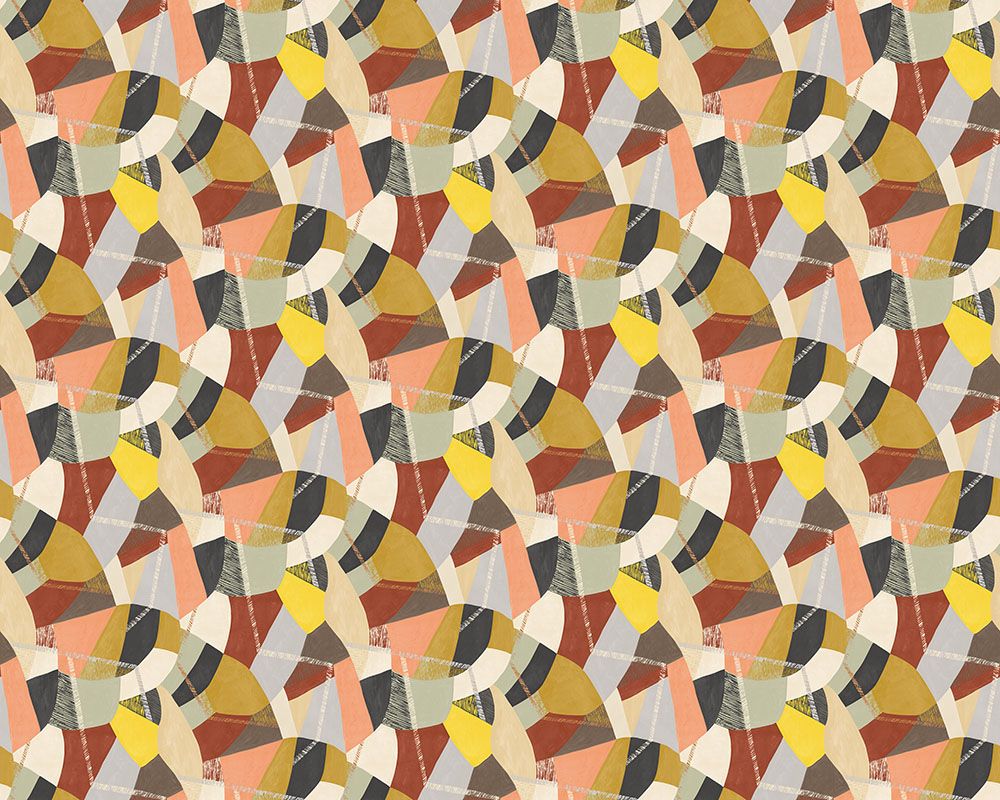 GRA50102W Abstract Geo Cinnamon Wallpaper by Ohpopsi
