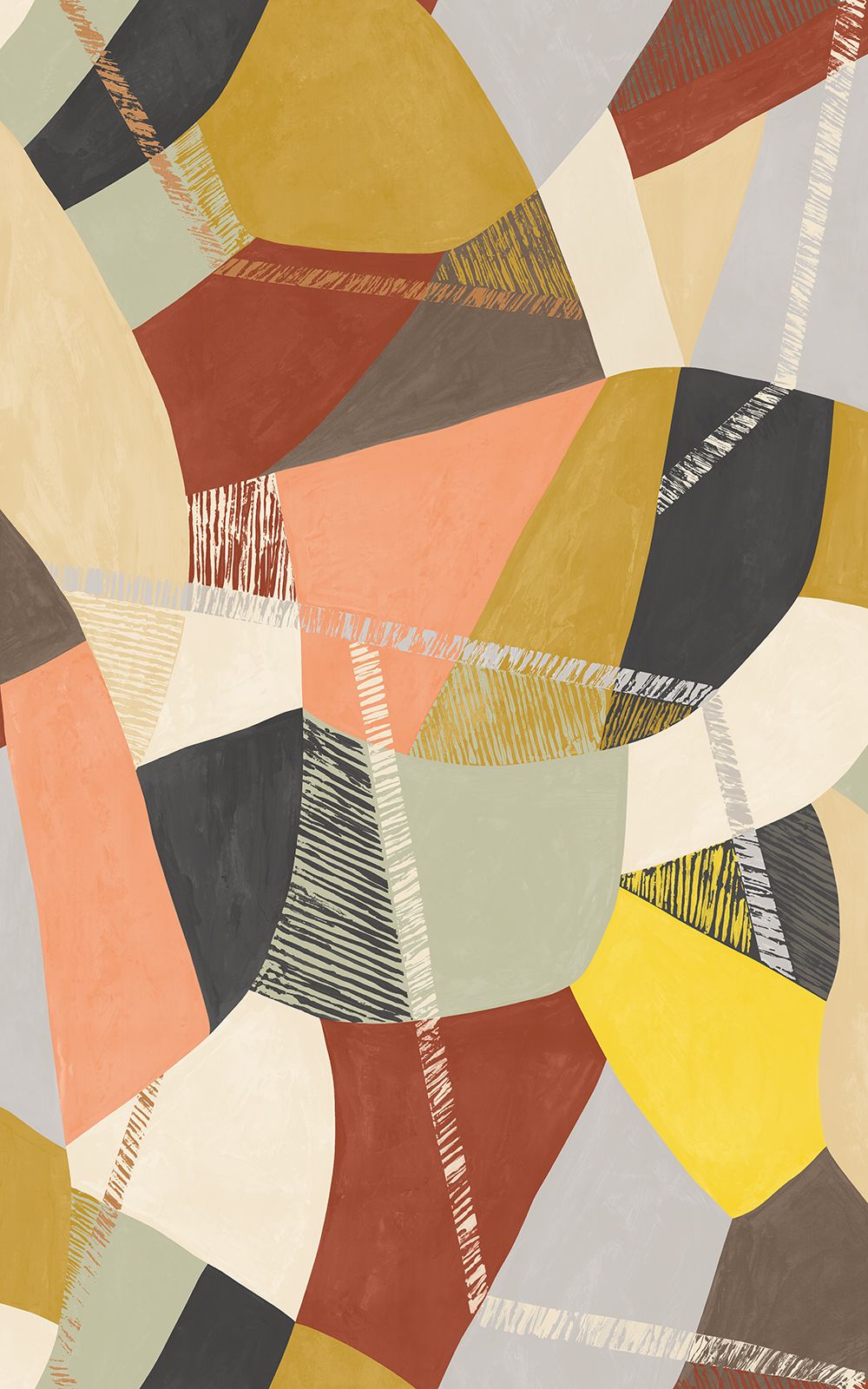 GRA50102W Abstract Geo Cinnamon Wallpaper by Ohpopsi