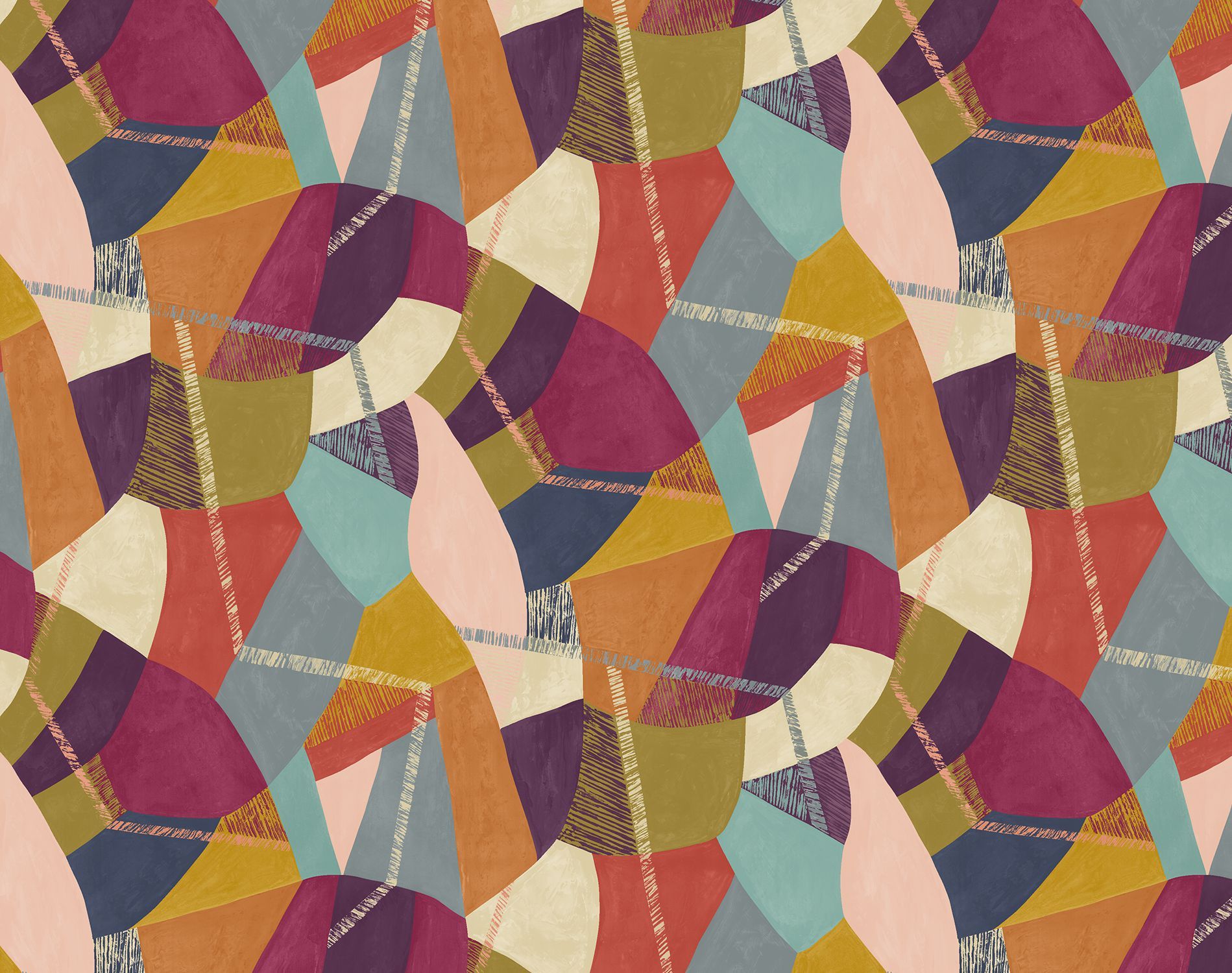 GRA50103W Abstract Geo Grape & Olive Wallpaper by Ohpopsi