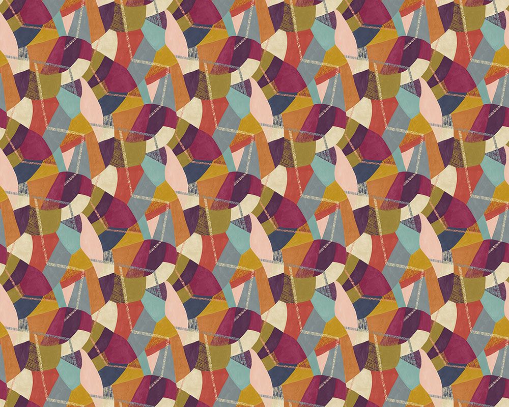 GRA50103W Abstract Geo Grape & Olive Wallpaper by Ohpopsi