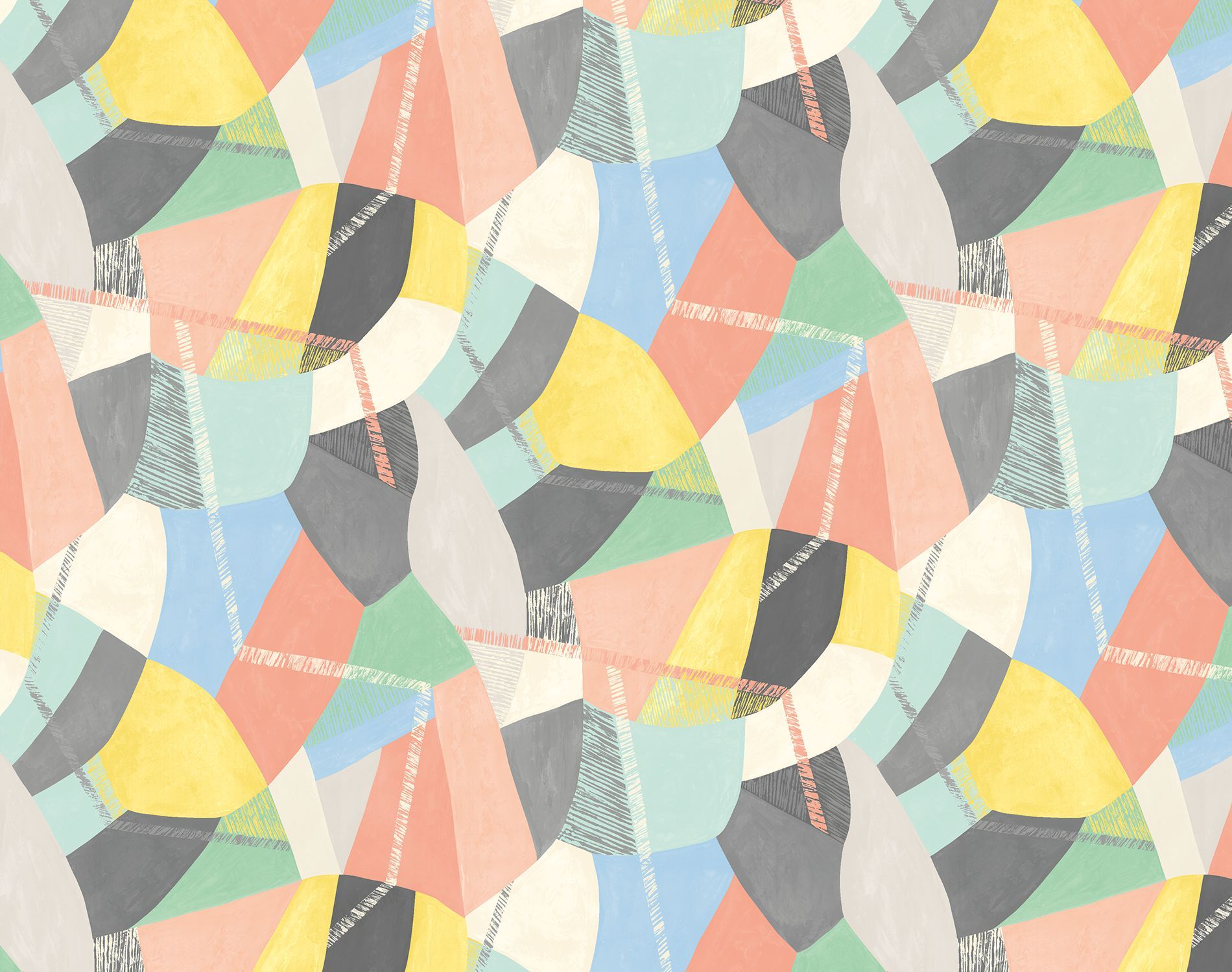 GRA50104W Abstract Geo Pastel Pop Wallpaper by Ohpopsi