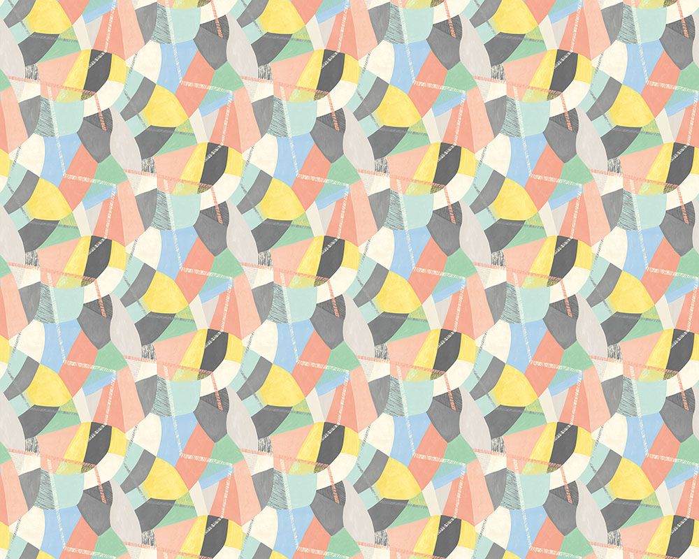 GRA50104W Abstract Geo Pastel Pop Wallpaper by Ohpopsi