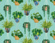 Houseplant Cerulean Twist Grafik Wallpaper by Ohpopsi