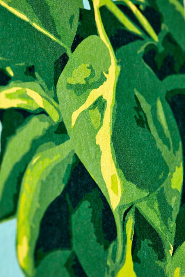GRA50108W Houseplant Cerulean Twist Wallpaper by Ohpopsi
