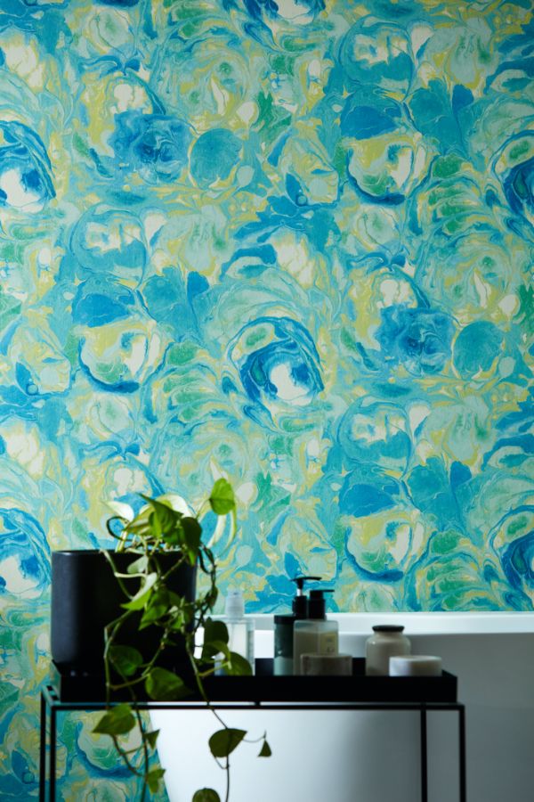 GRA50118W Venetian Sapphire Swirl Wallpaper by Ohpopsi