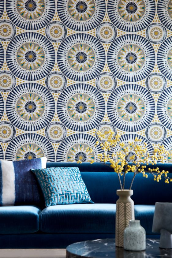 GRA50126W Large Ellipse Ink & Amber Wallpaper by Ohpopsi