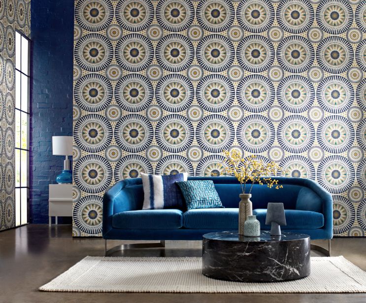 GRA50126W Large Ellipse Ink & Amber Wallpaper by Ohpopsi