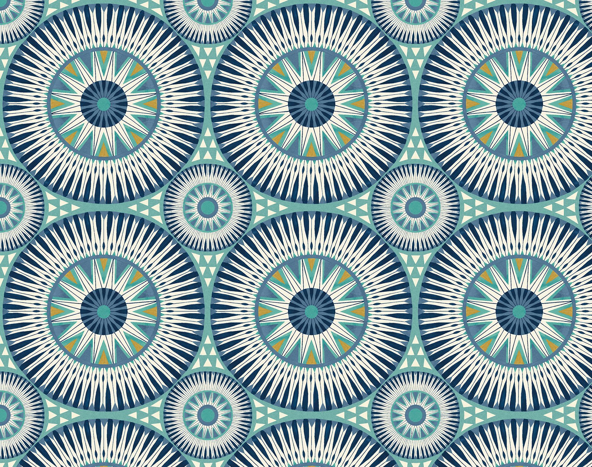 GRA50127W Large Ellipse Denim & Flax Wallpaper by Ohpopsi