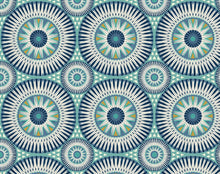 GRA50127W Large Ellipse Denim & Flax Wallpaper by Ohpopsi