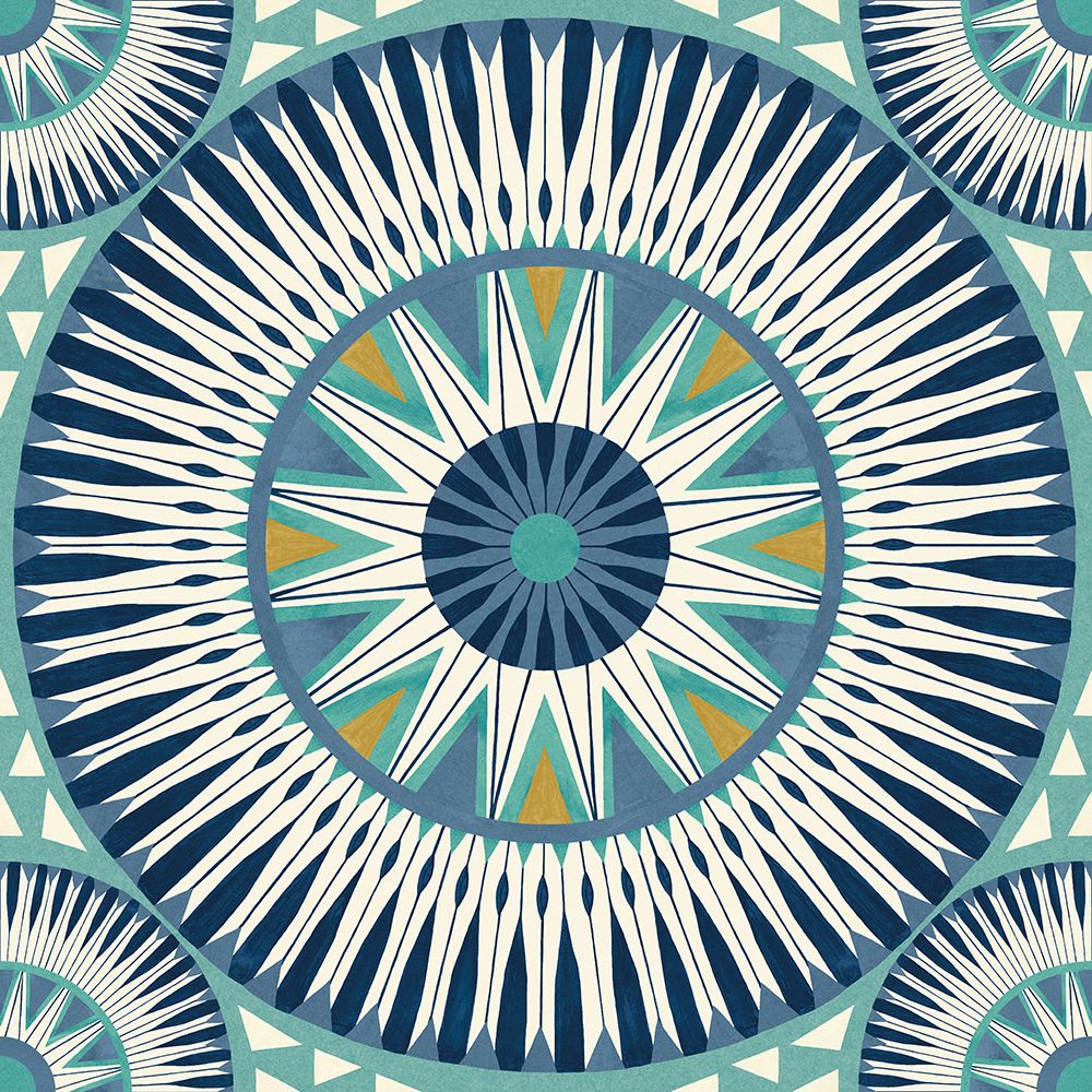 GRA50127W Large Ellipse Denim & Flax Wallpaper by Ohpopsi