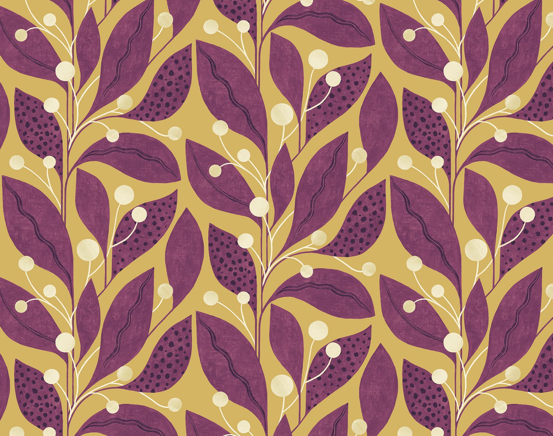 GRA50132W Berry Dot Mulberry Wallpaper by Ohpopsi