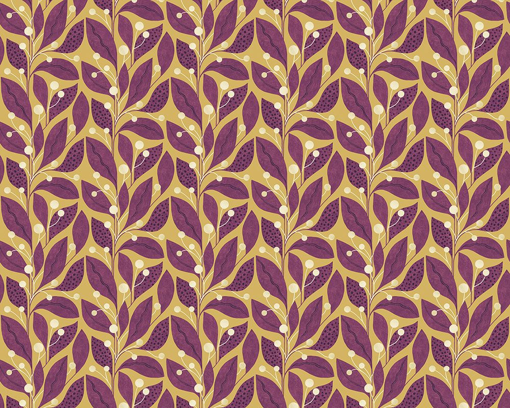 GRA50132W Berry Dot Mulberry Wallpaper by Ohpopsi