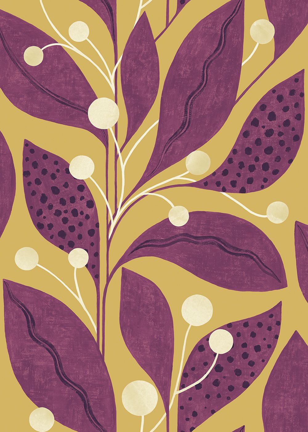 GRA50132W Berry Dot Mulberry Wallpaper by Ohpopsi