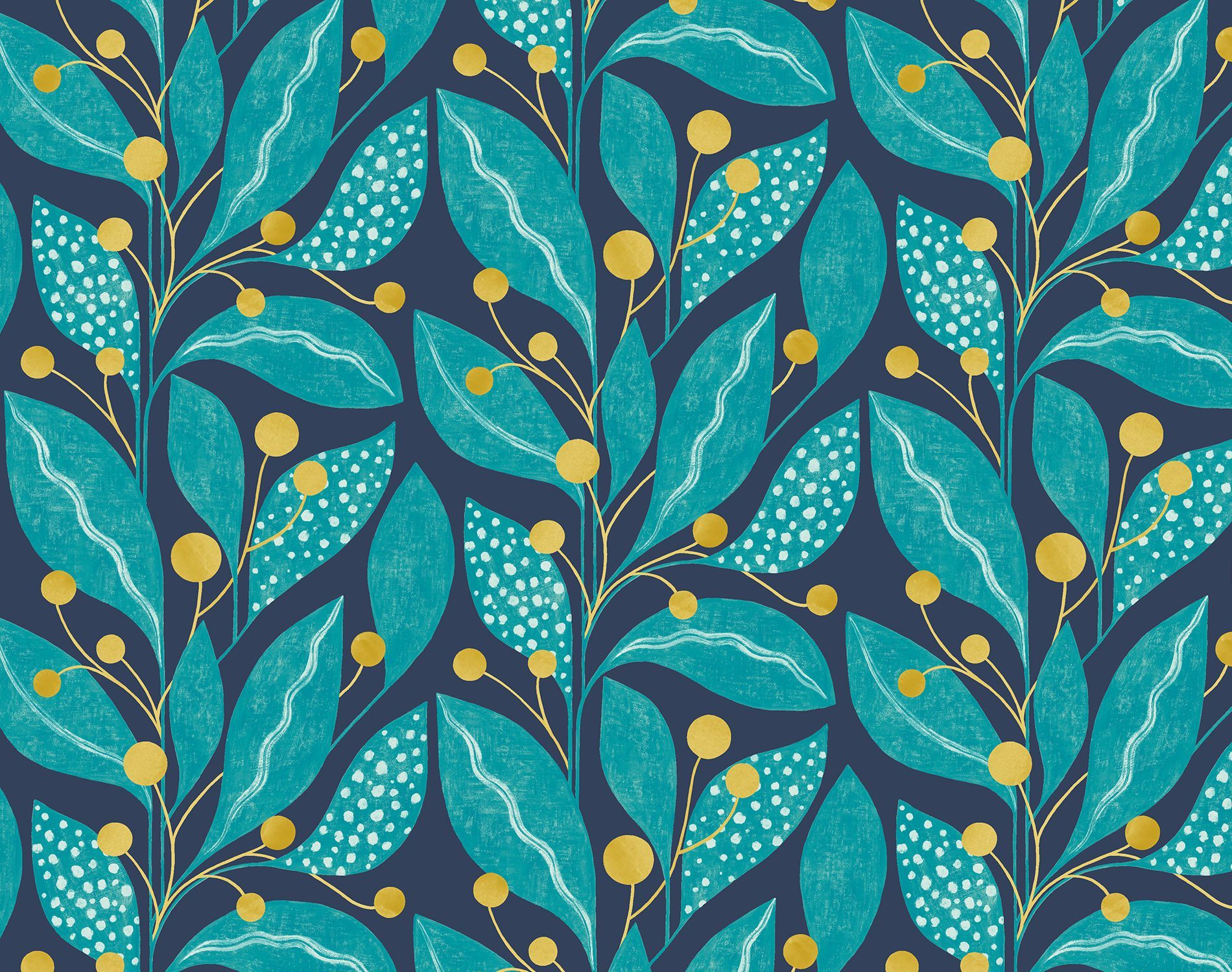 GRA50133W Berry Dot Ink & Azure Wallpaper by Ohpopsi