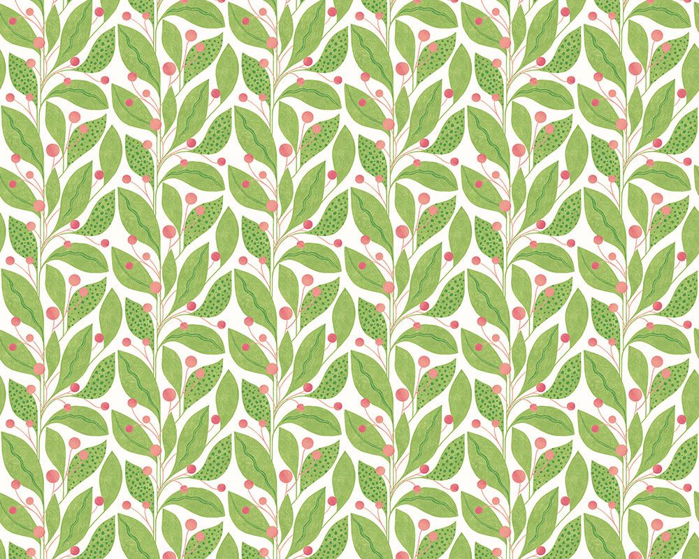 GRA50135W Berry Dot Pear & Peach Wallpaper by Ohpopsi