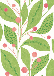 GRA50135W Berry Dot Pear & Peach Wallpaper by Ohpopsi