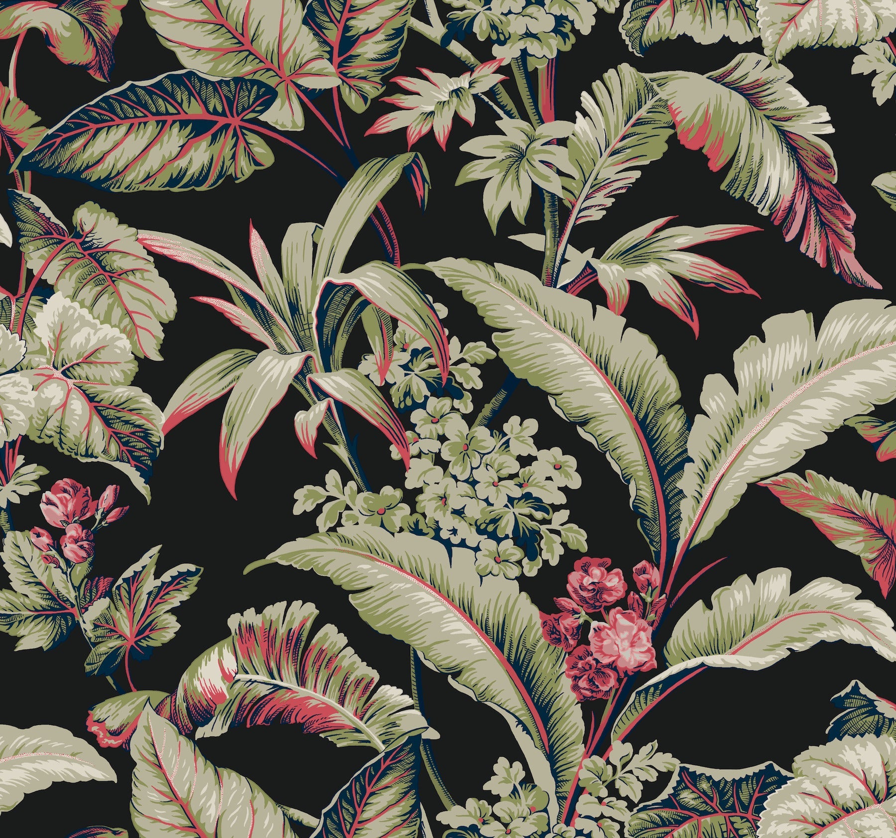 GT4504 Mystic Isle Black Classics Wallpaper by York Wallcoverings