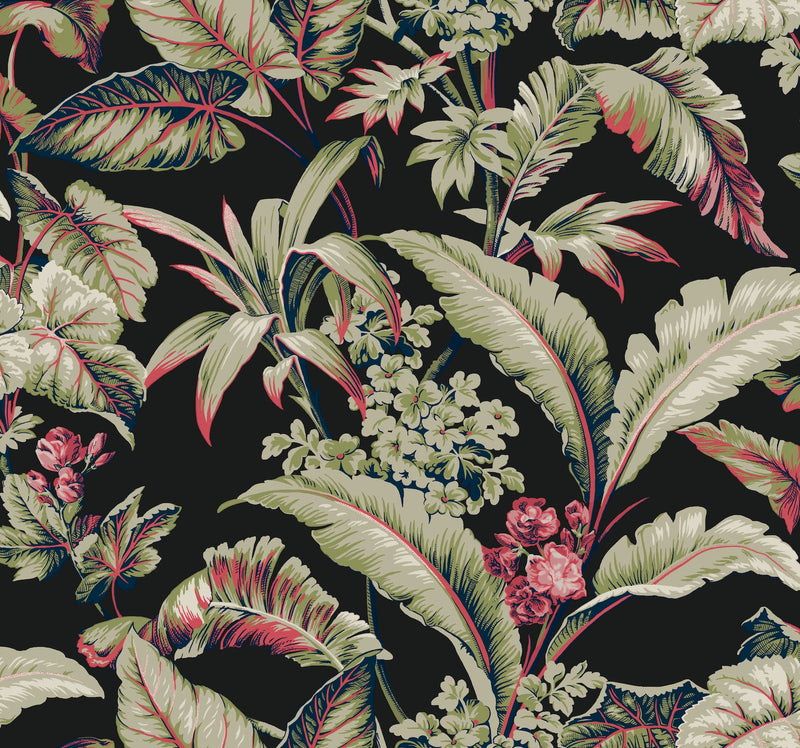 GT4504 Mystic Isle Black Classics Wallpaper by York Wallcoverings
